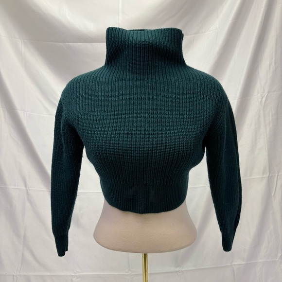 Wilfred By Aritzia Womens Small Cropped Merino Wool Cowl Neck Turtleneck Sweater - Picture 12 of 12